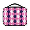 Pink Blue And White Argyle Pattern Print Classic Bible Case