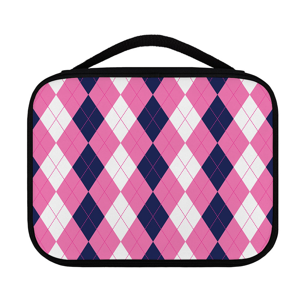 Pink Blue And White Argyle Pattern Print Classic Bible Case