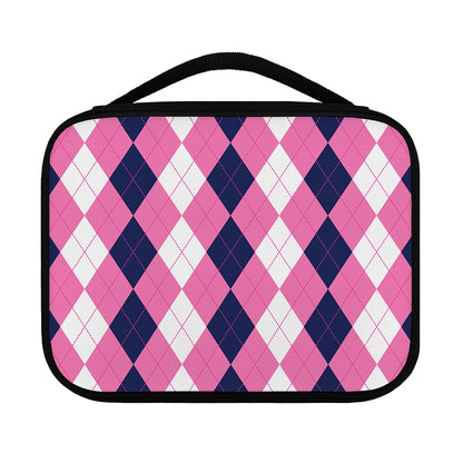 Pink Blue And White Argyle Pattern Print Classic Bible Case