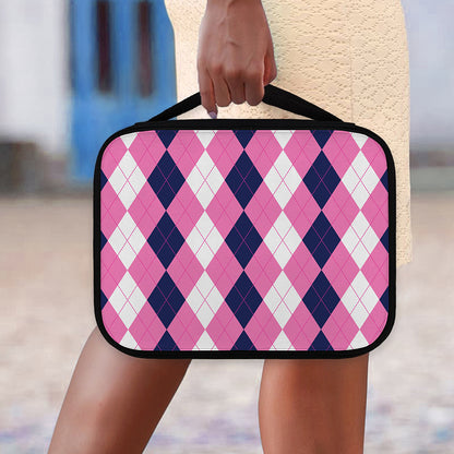 Pink Blue And White Argyle Pattern Print Classic Bible Case