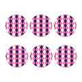Pink Blue And White Argyle Pattern Print Coaster Set