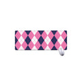 Pink Blue And White Argyle Pattern Print Extended Mouse Pad