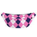 Pink Blue And White Argyle Pattern Print Fanny Pack