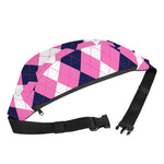Pink Blue And White Argyle Pattern Print Fanny Pack