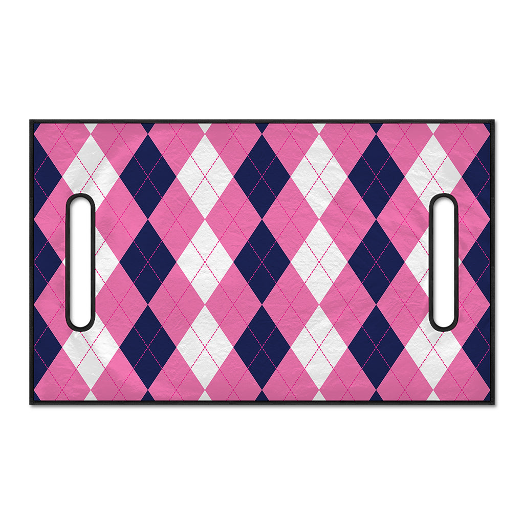 Pink Blue And White Argyle Pattern Print Golf Cart Seat Cover