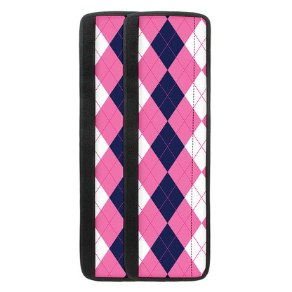 Pink Blue And White Argyle Pattern Print Refrigerator Handle Covers