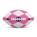 Pink Blue And White Argyle Pattern Print Rugby Ball