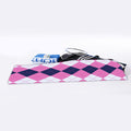 Pink Blue And White Argyle Pattern Print Sports Towel