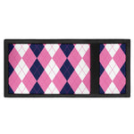 Pink Blue And White Argyle Pattern Print Trifold Wallet