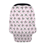 Pink Boston Terrier Plaid Print Baby Seat Cover