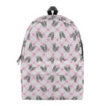 Pink Boston Terrier Plaid Print School Backpack