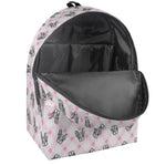 Pink Boston Terrier Plaid Print Backpack