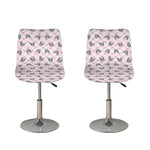 Pink Boston Terrier Plaid Print Bar Stool Covers