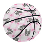 Pink Boston Terrier Plaid Print Basketball
