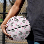 Pink Boston Terrier Plaid Print Basketball