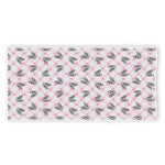 Pink Boston Terrier Plaid Print Beach Towel