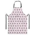 Pink Boston Terrier Plaid Print Bib Apron With Pocket