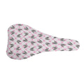 Pink Boston Terrier Plaid Print Bicycle Seat Cover
