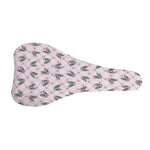 Pink Boston Terrier Plaid Print Bicycle Seat Cover