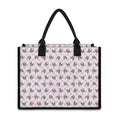 Pink Boston Terrier Plaid Print Canvas Tote Bag