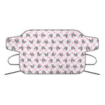 Pink Boston Terrier Plaid Print Car Windshield Snow Cover
