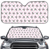 Pink Boston Terrier Plaid Print Car Windshield Sun Shade