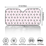 Pink Boston Terrier Plaid Print Car Windshield Sun Shade