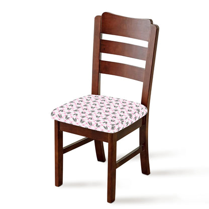 Pink Boston Terrier Plaid Print Chair Cushion Cover