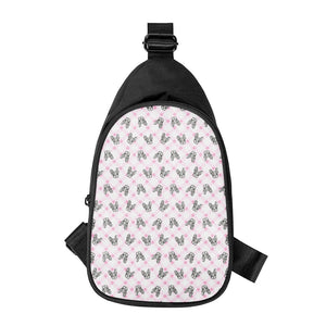 Pink Boston Terrier Plaid Print Chest Bag