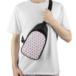 Pink Boston Terrier Plaid Print Chest Bag