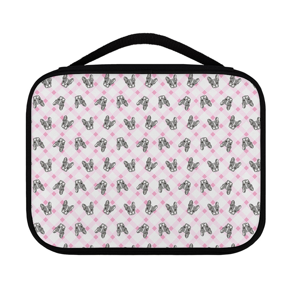 Pink Boston Terrier Plaid Print Classic Bible Case