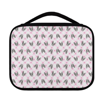 Pink Boston Terrier Plaid Print Classic Bible Case