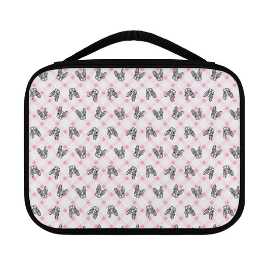 Pink Boston Terrier Plaid Print Classic Bible Case