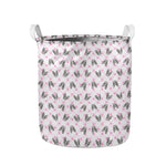 Pink Boston Terrier Plaid Print Collapsible Laundry Basket