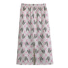 Pink Boston Terrier Plaid Print Cotton Front Slit Maxi Skirt