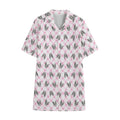Pink Boston Terrier Plaid Print Cotton Hawaiian Shirt