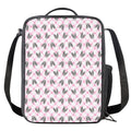 Pink Boston Terrier Plaid Print Crossbody Lunch Bag