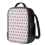 Pink Boston Terrier Plaid Print Crossbody Lunch Bag