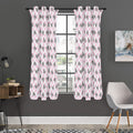 Pink Boston Terrier Plaid Print Grommet Curtain Panels