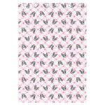 Pink Boston Terrier Plaid Print Curtain