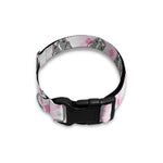 Pink Boston Terrier Plaid Print Dog Collar