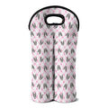 Pink Boston Terrier Plaid Print Double Neoprene Wine Tote
