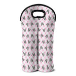 Pink Boston Terrier Plaid Print Double Neoprene Wine Tote