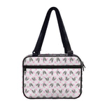Pink Boston Terrier Plaid Print Double Strap Bible Bag