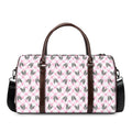 Pink Boston Terrier Plaid Print Duffel Bag