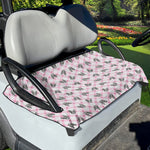 Pink Boston Terrier Plaid Print Golf Cart Seat Cover