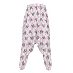 Pink Boston Terrier Plaid Print Hammer Pants