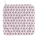 Pink Boston Terrier Plaid Print Hand Towel