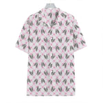 Pink Boston Terrier Plaid Print Hawaiian Shirt