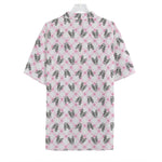 Pink Boston Terrier Plaid Print Hawaiian Shirt